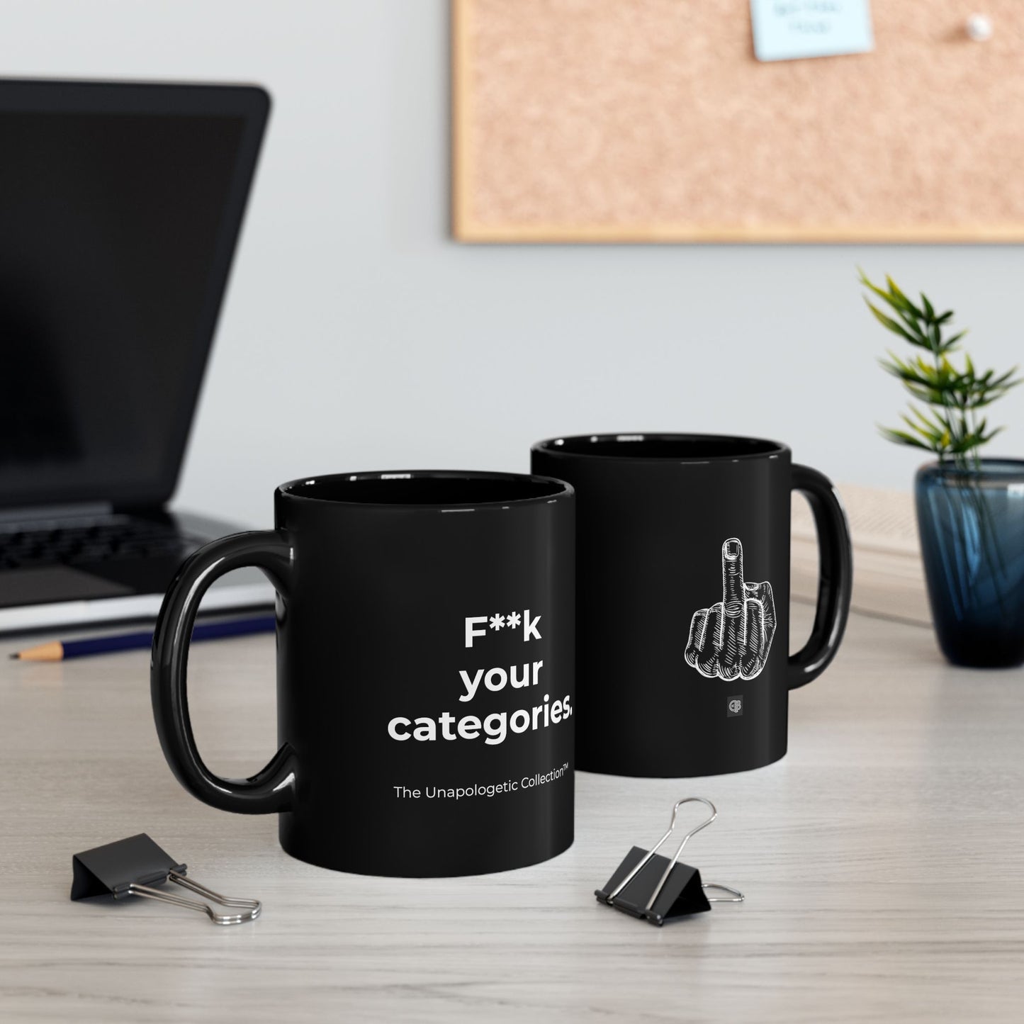 Category Killer Black Ceramic Mug — Bold Statement Coffee Cup (11oz & 15oz)
