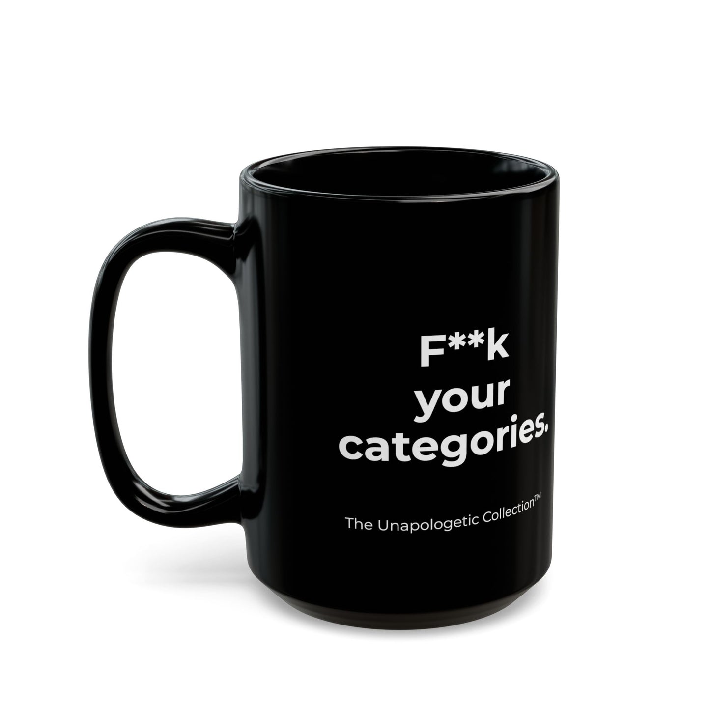 Category Killer Black Ceramic Mug — Bold Statement Coffee Cup (11oz & 15oz)