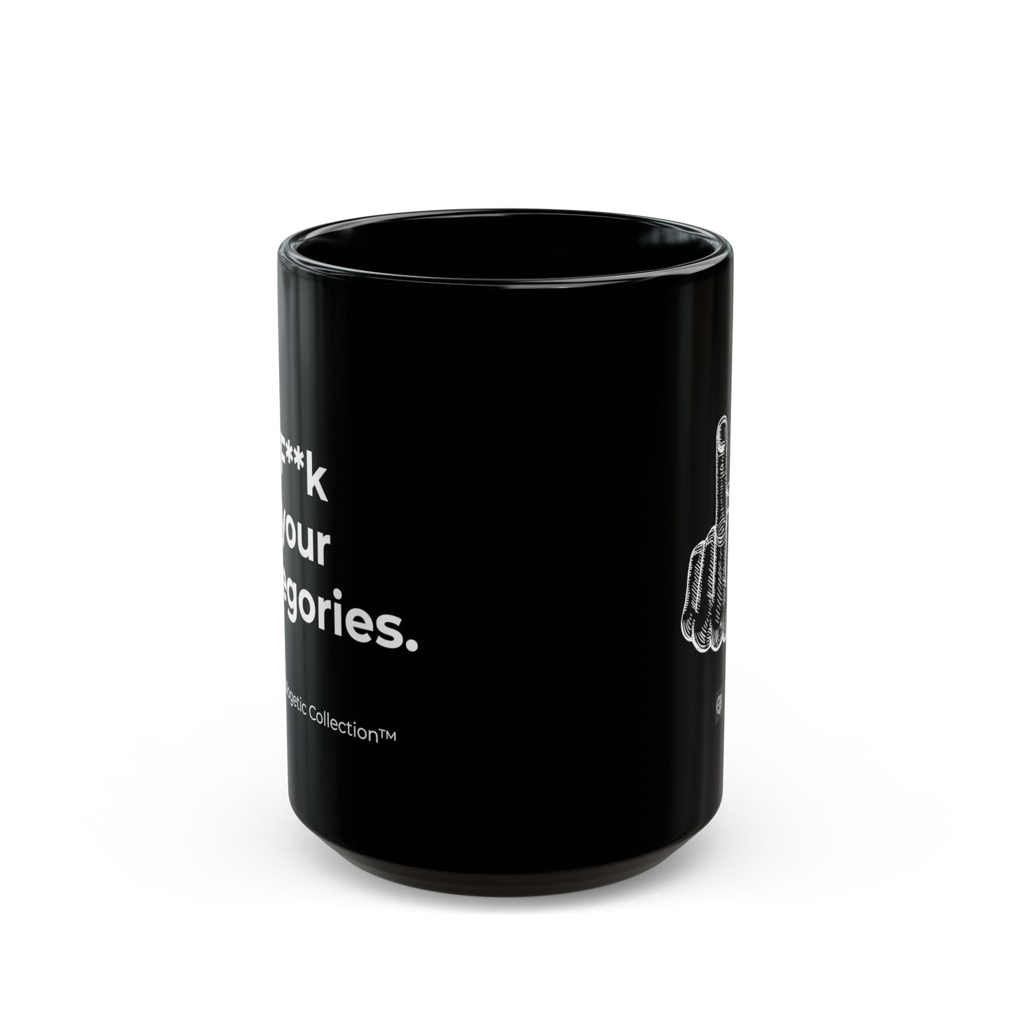 Category Killer Black Ceramic Mug — Bold Statement Coffee Cup (11oz & 15oz)