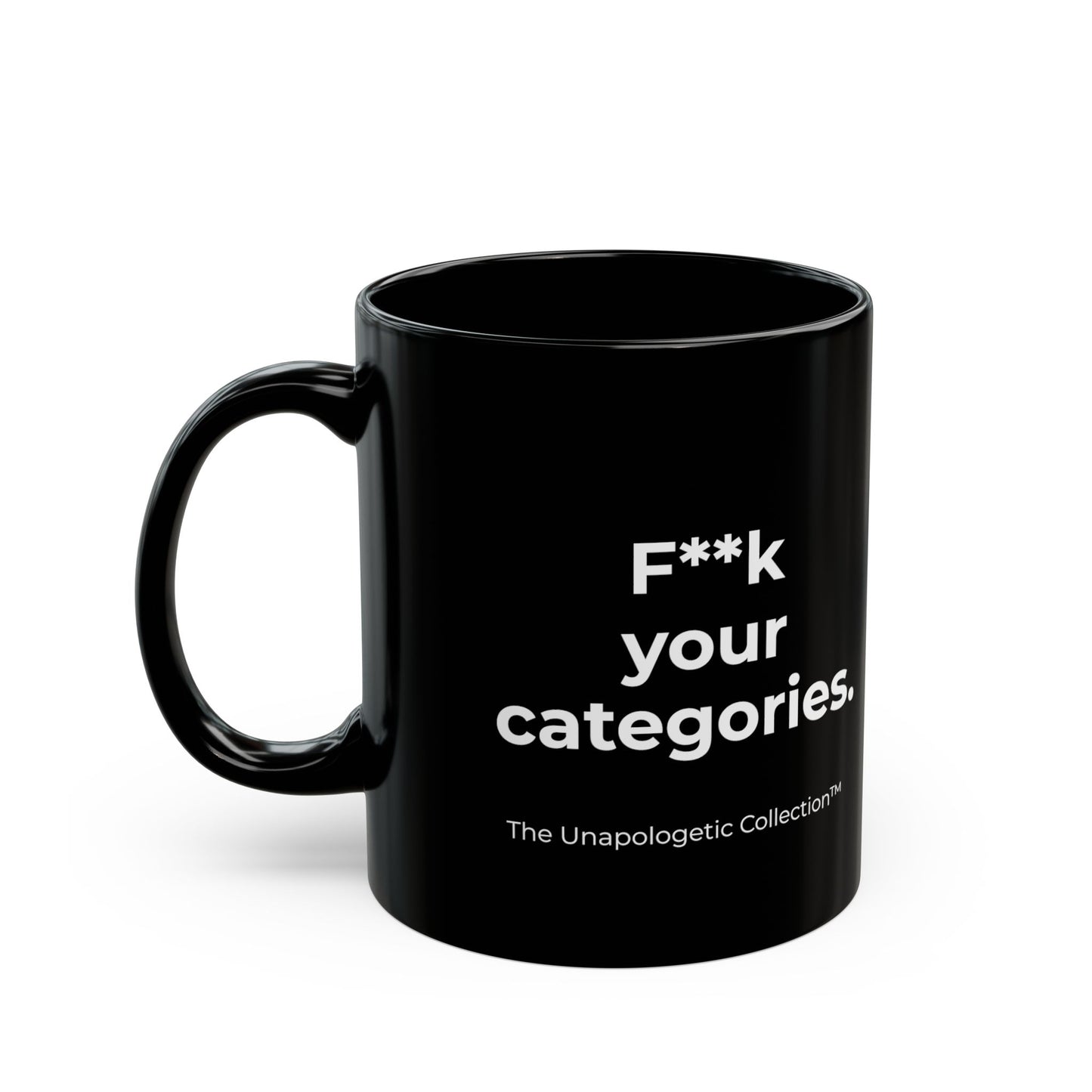 Category Killer Black Ceramic Mug — Bold Statement Coffee Cup (11oz & 15oz)