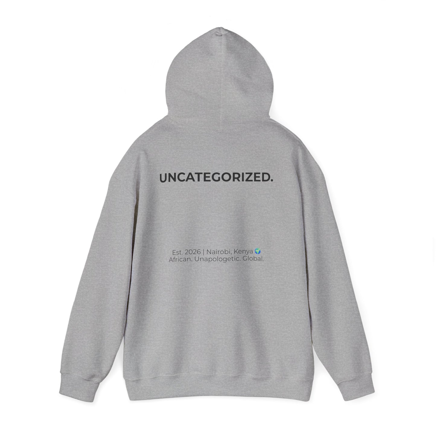 Curious Not Confused Hoodie — "Uncategorized" Back-Print Quietly Dangerous Collection